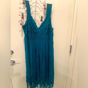 Teal dress with beautiful cutout detail